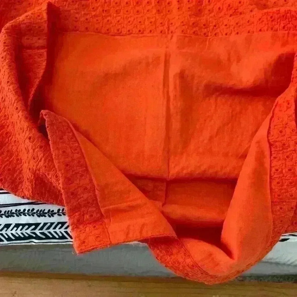 Coldwater Creek Beautiful Orange Eyelet Weave Pattern Skirt, Size 4 - Picture 7 of 7